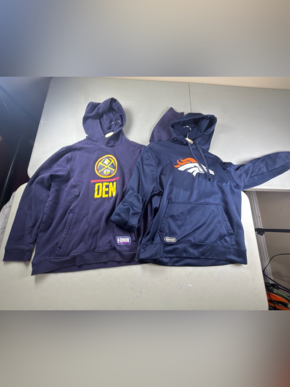 Denver Broncos and Denver Nuggets Men’s Hoodie size L bundle